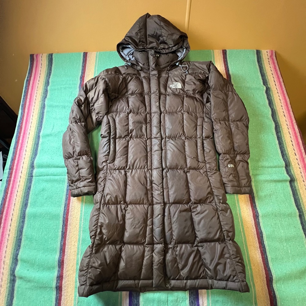 The North Face Metropolis Parka Womens Small Brown 600 Down Puffer Jacket Hooded